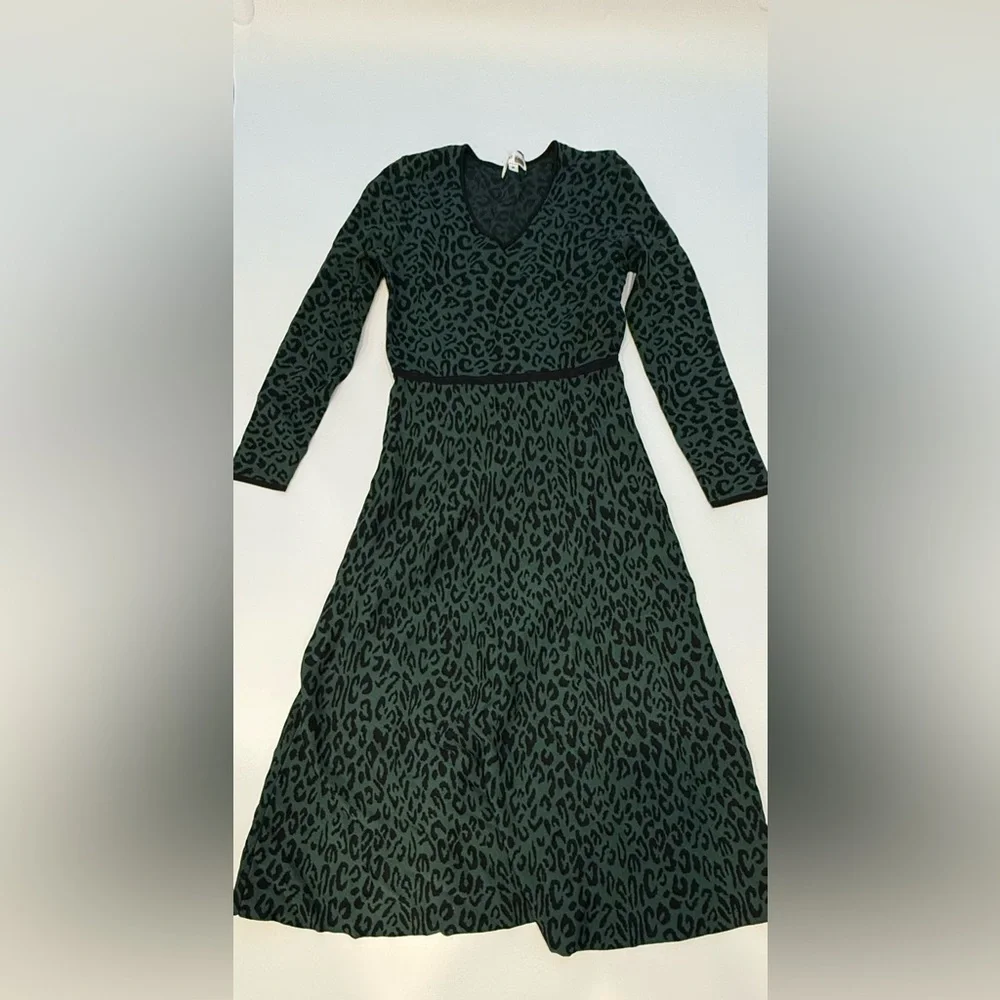 Great Jones Forest Leopard Knit Dress- Size M - Picture 6 of 7